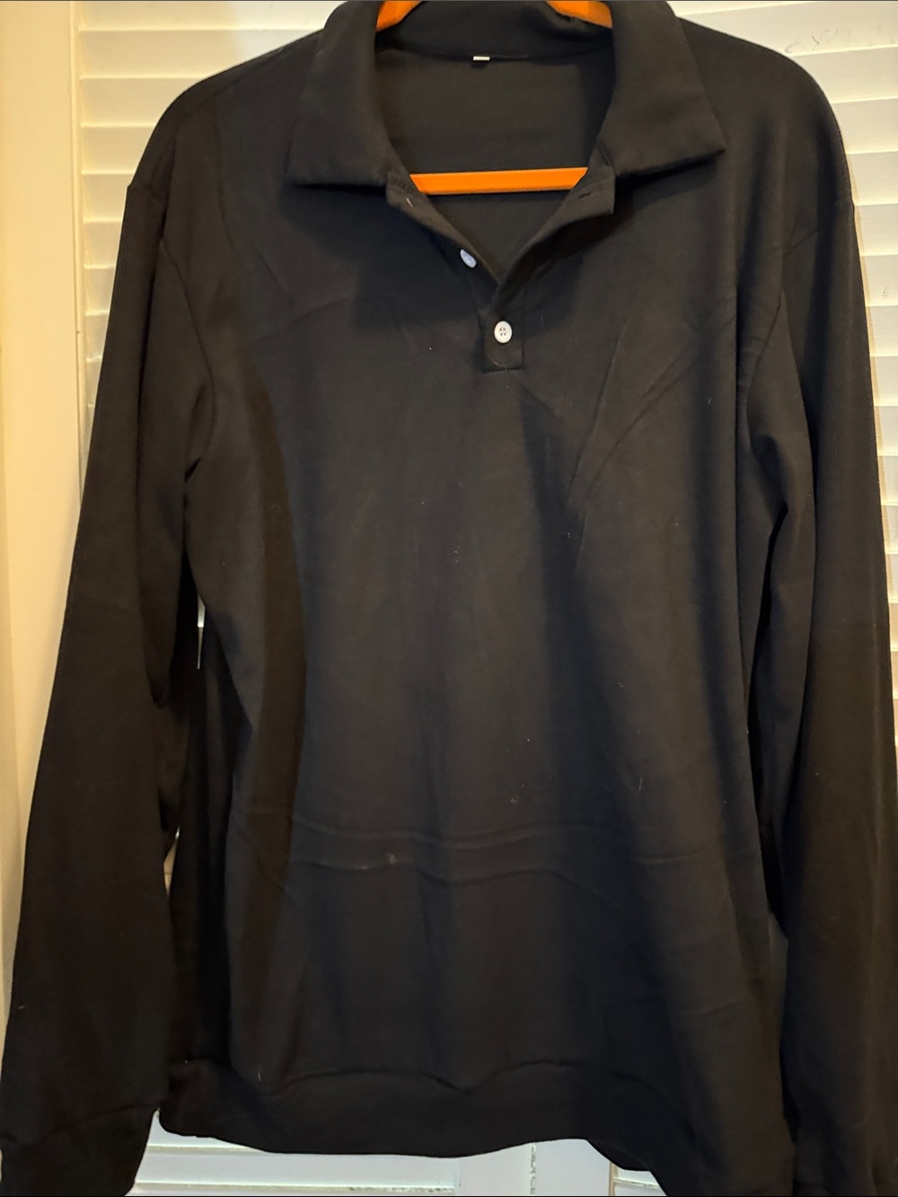 Classic Black Long-Sleeve Polo Shirt - Lightweight Everyday